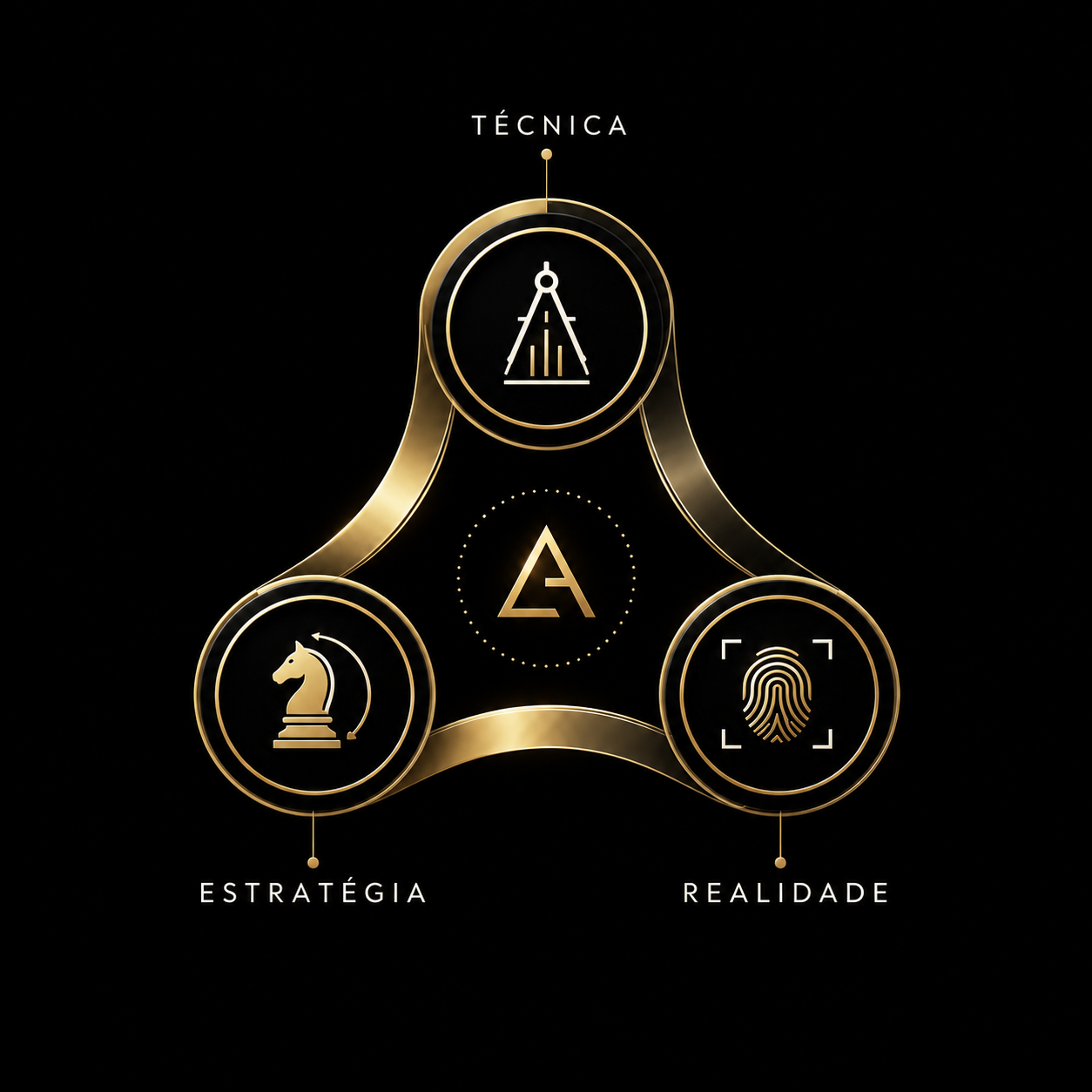 Diagrama da tríade: Técnica, Estratégia e Realidade
